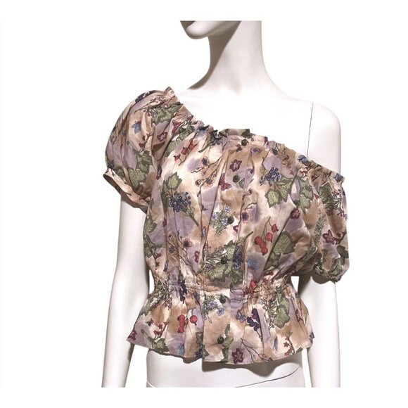 Y2K Laura Ashley Peasant Crop Top 8 Butterflies Berries Ivy Fairy Great Britain - Picture 13 of 13